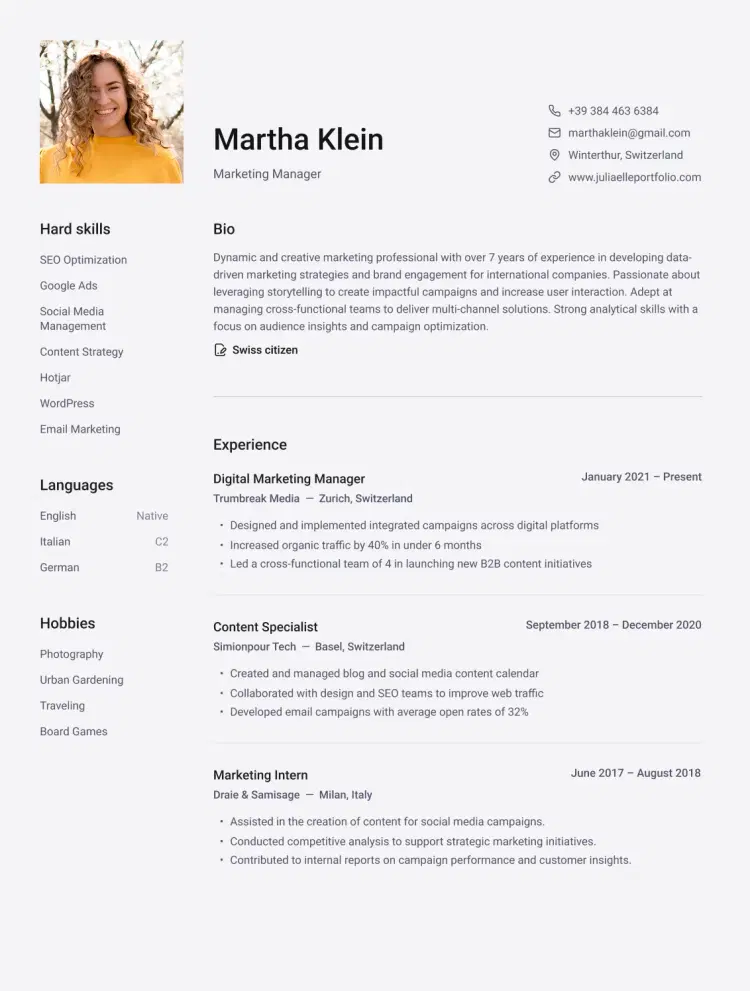 Erstelle sofort deinen Lebenslauf und dein Anschreiben